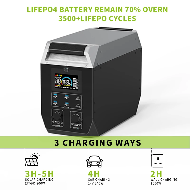 1000W Portable Power Station Charging Solar Generator External Batteries 220V Energy Storage Supply Outdoor Camping Campervan RV
1000W Portable Power Station Charging Solar Generator External Batteries 220V Energy Storage Supply Outdoor Camping Campervan RV