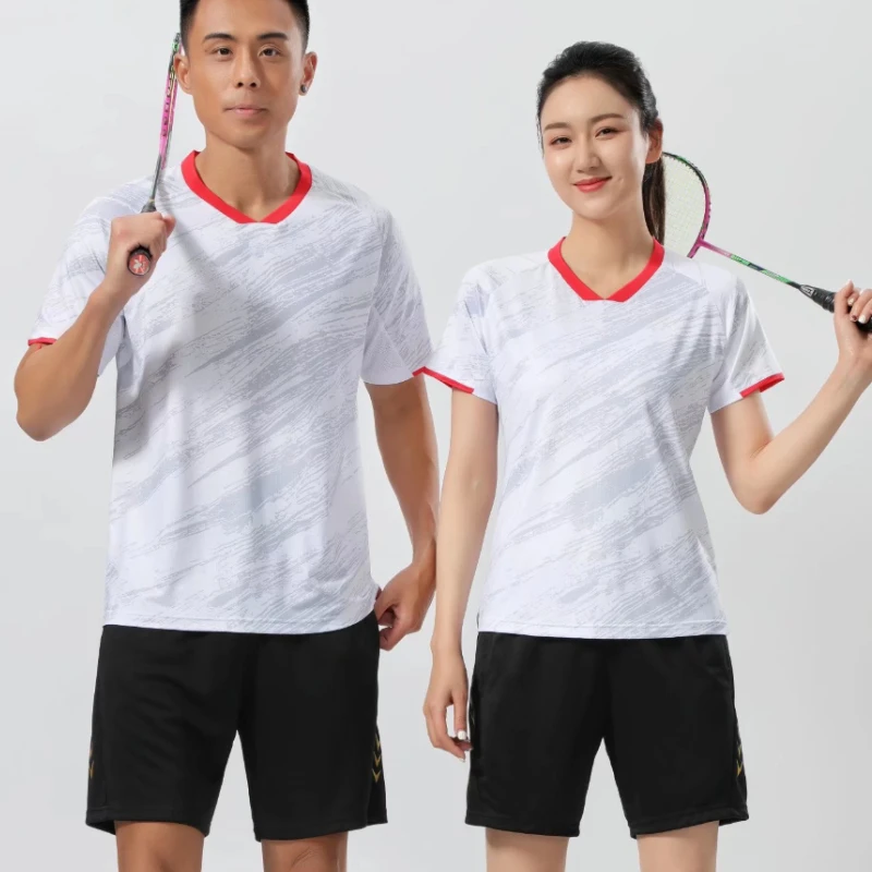 

Quick Dry Badminton Shirt Men Women Tennis Jerseys Table Tennis T-Shirt Kid Golf Shirt Ladies Sports Set Running College