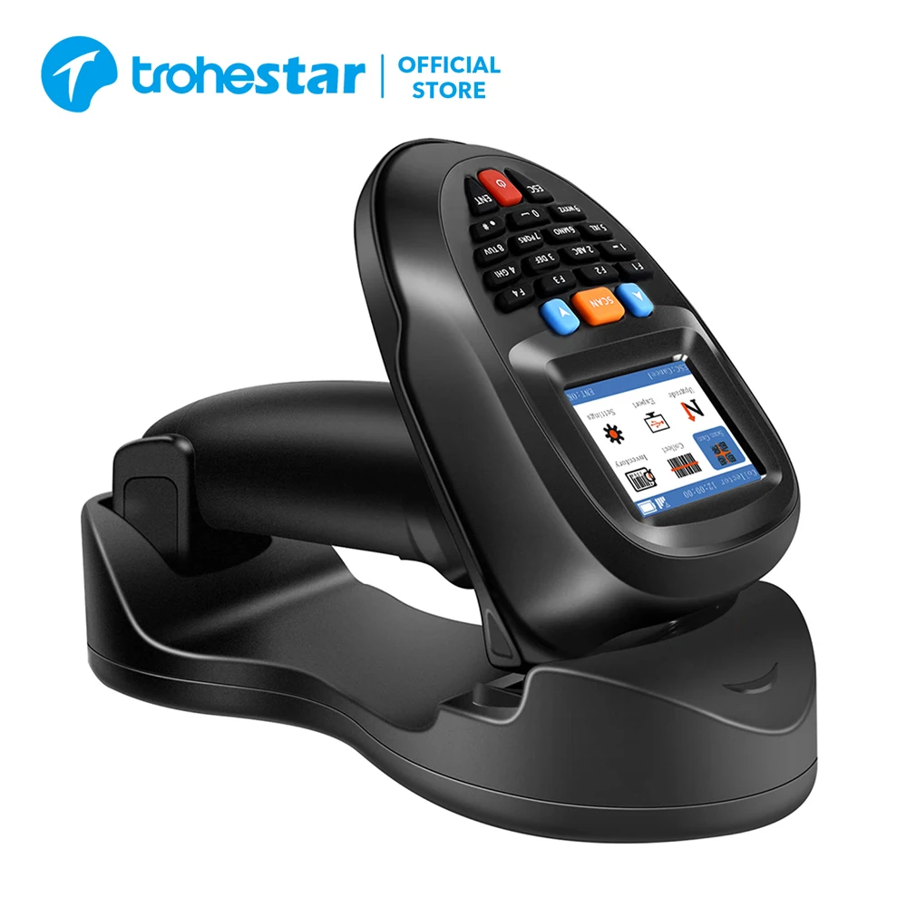 

Trohestar Barcode Scanner Wireless Handheld Data Terminal Inventory 2.4GHz Bar Code Reader Bluetooth-compatible Scanners