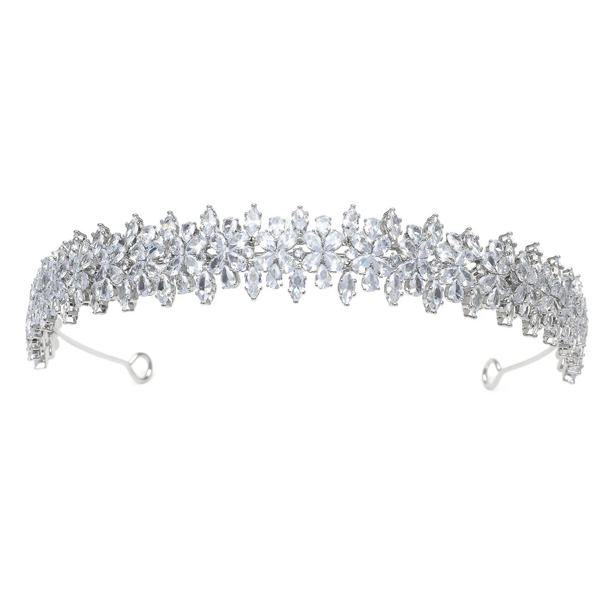 

Silver bride handmade headband with crystals , zirconia women's headpieces,wedding tiara hair accessories