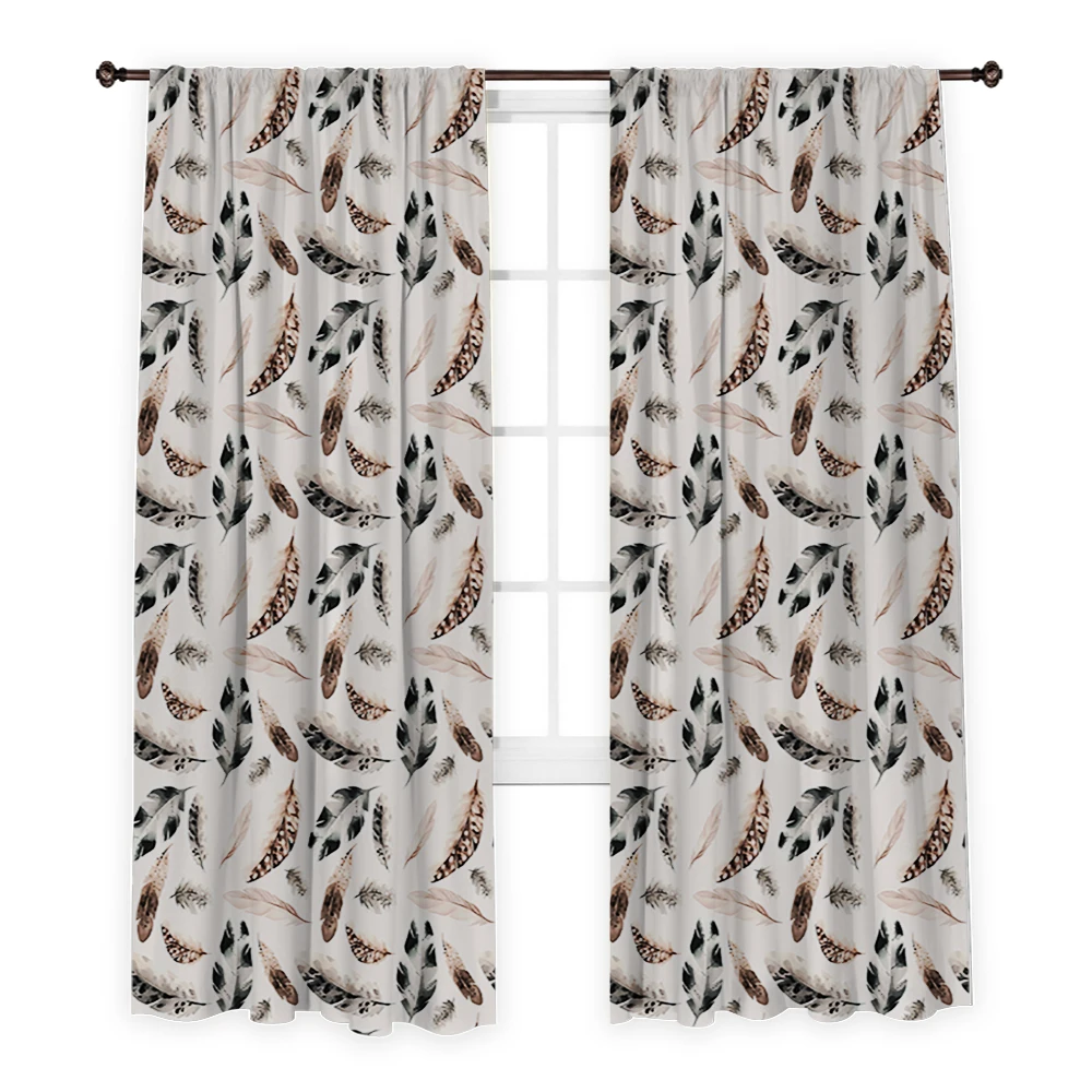 Feathers Printed Curtain / Living Room Dining Room Bed Room with 2 Panel Set - Bird Feathers Nature Theme Artwork Brown Black
Feathers Printed Curtain / Living Room Dining Room Bed Room with 2 Panel Set - Bird Feathers Nature Theme Artwork Brown Black