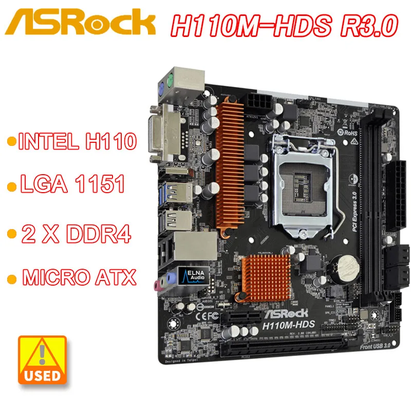 LGA 1151 Motherboard ASRock H110M-HDS R3.0 Intel H110 DDR4 32GB USB 3.1Micro ATX Supports 6th and 7th Gen Intel Core i5-6500 cpu
LGA 1151 Motherboard ASRock H110M-HDS R3.0 Intel H110 DDR4 32GB USB 3.1Micro ATX Supports 6th and 7th Gen Intel Core i5-6500 cpu