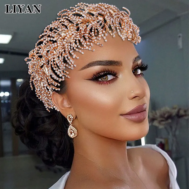 LIYAN Bride Women's Tiara Handmade Hair Jewelry Shiny Rhinestones Headband Bridal Headpiece Wedding Hair Accessories Crowns
LIYAN Bride Women's Tiara Handmade Hair Jewelry Shiny Rhinestones Headband Bridal Headpiece Wedding Hair Accessories Crowns