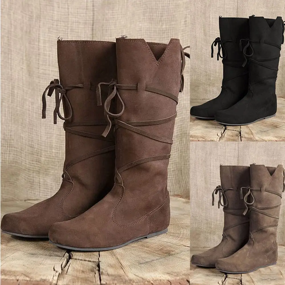 Women Medieval Viking Costume Retro Knight Boots Men PU Leather Warrior Cosplay Booties Fancy Carnival Party Anime Shoes Nordic
Women Medieval Viking Costume Retro Knight Boots Men PU Leather Warrior Cosplay Booties Fancy Carnival Party Anime Shoes Nordic