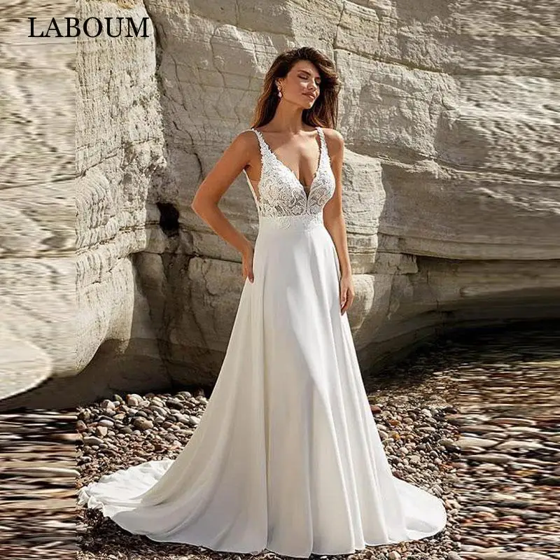 LaBoum V-Neck Wedding Dresses For Women 2023 Lace Appliqued Bridal Gowns ALine Vestidos De Novia Backless Sleeveless Sweep Train
LaBoum V-Neck Wedding Dresses For Women 2023 Lace Appliqued Bridal Gowns ALine Vestidos De Novia Backless Sleeveless Sweep Train