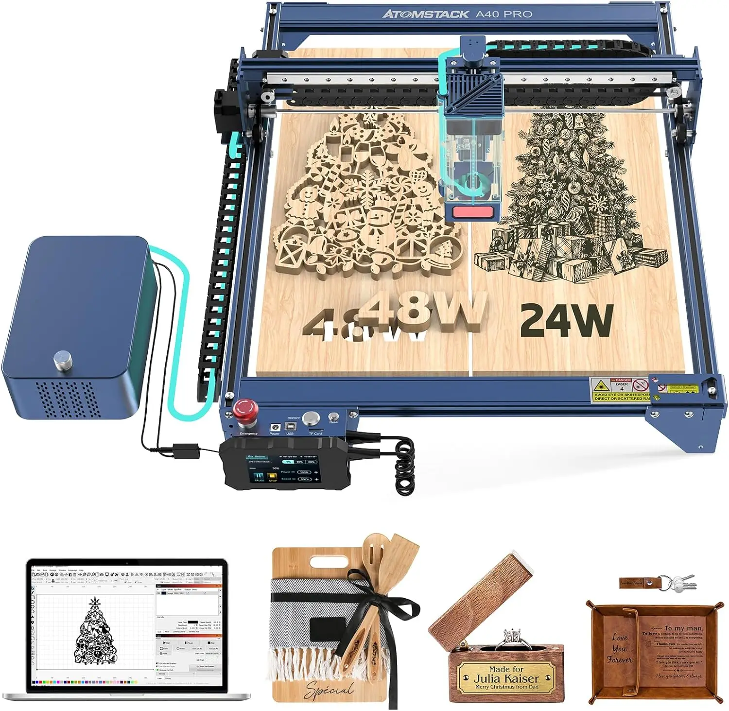 ATOMSTACK A40 X40 S40 Pro Laser Engraving Machine High Speed Linear Rail Tank Chain Belt 20W 48W One-Button Switching Engraver
ATOMSTACK A40 X40 S40 Pro Laser Engraving Machine High Speed Linear Rail Tank Chain Belt 20W 48W One-Button Switching Engraver