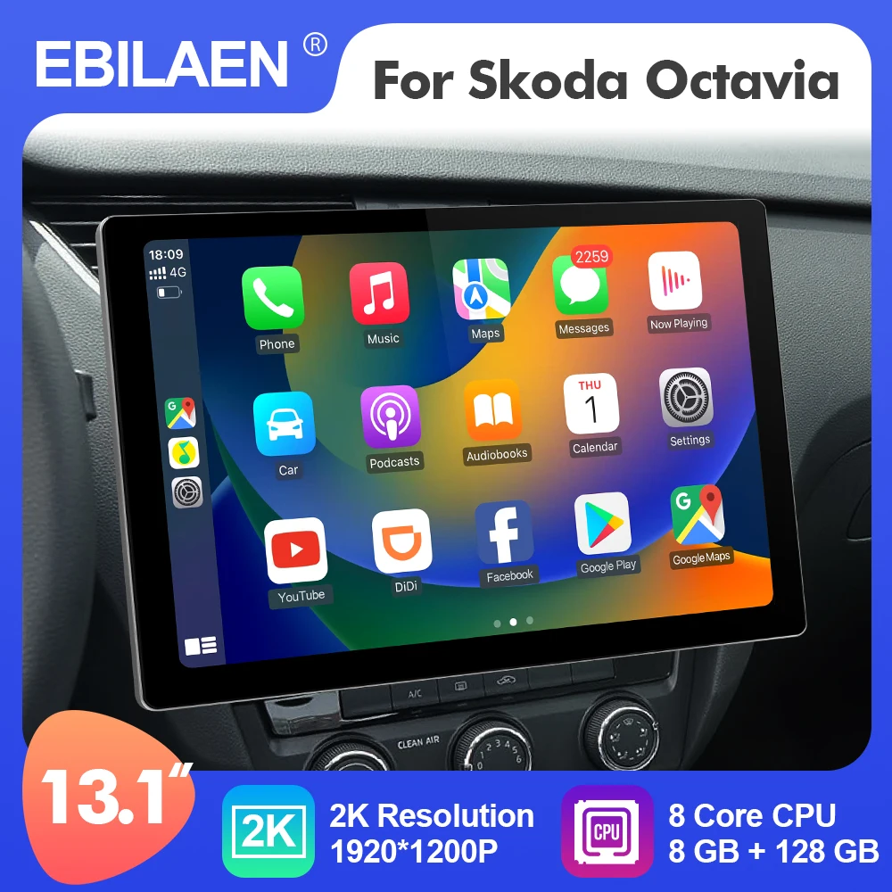 EBILAEN 2K 13.1 Inch Android 12 Car Multimedia Stereo Radio Player For Skoda/Octavia 3 A7 2014-2017 GPS 8 Core Carplay 4G WIFI
EBILAEN 2K 13.1 Inch Android 12 Car Multimedia Stereo Radio Player For Skoda/Octavia 3 A7 2014-2017 GPS 8 Core Carplay 4G WIFI