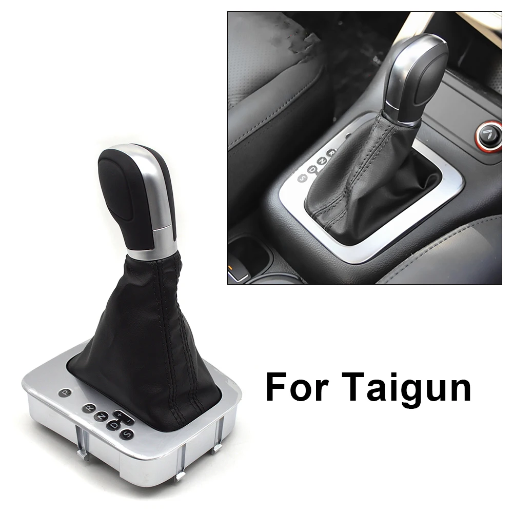 

Leather Black line Stitching AT DSG Gear Shift Knob Lever Cover For Tiguan 5ND 713 203F