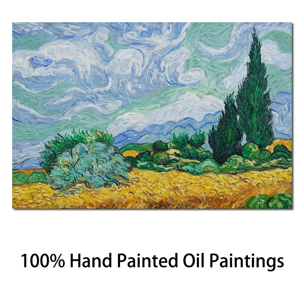 Handmade Canvas Art Wall Picture Living Room Decor Van Gogh Famous Painting Cypresses Wheat Field High Quality Modern Artwork
Handmade Canvas Art Wall Picture Living Room Decor Van Gogh Famous Painting Cypresses Wheat Field High Quality Modern Artwork