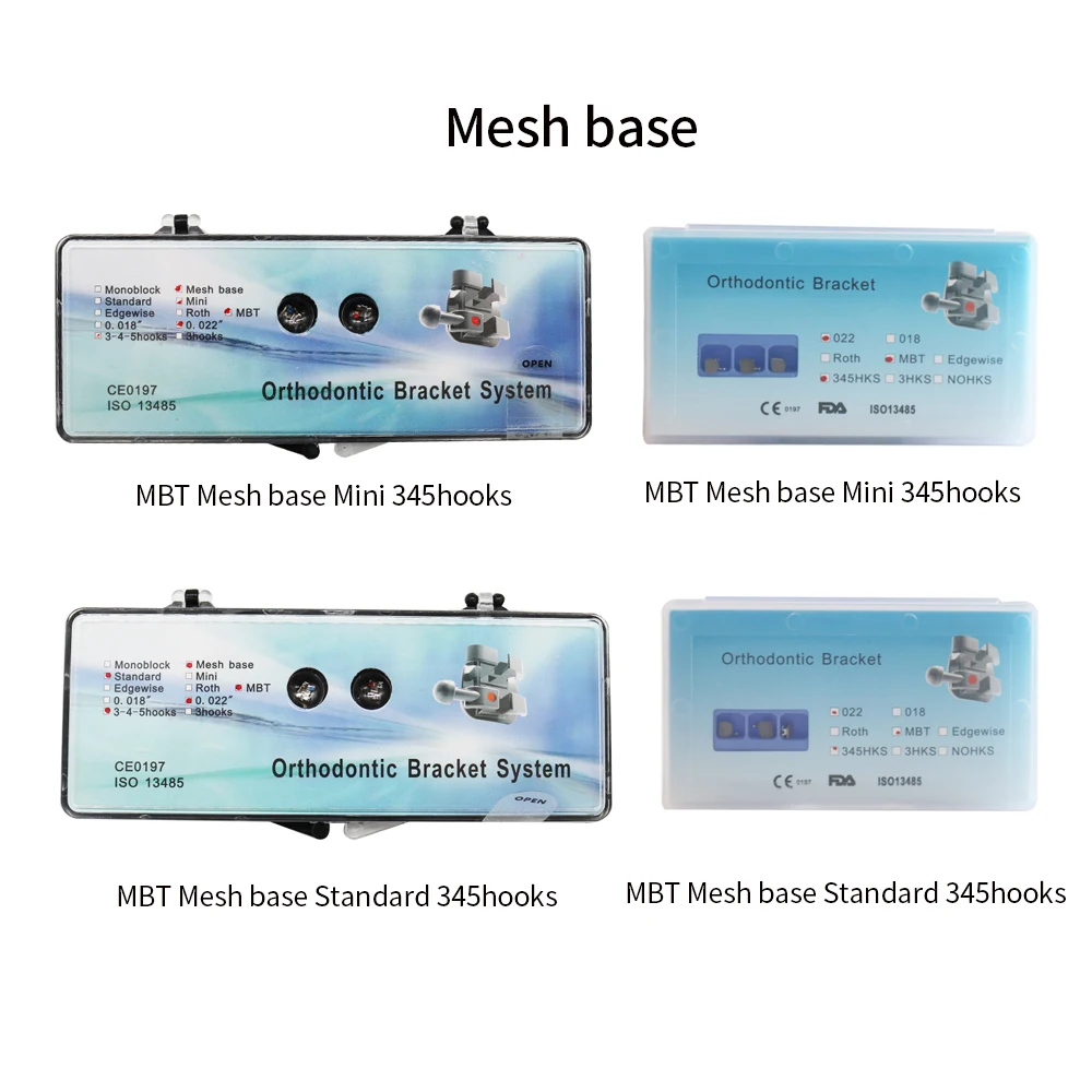 

Ортодонтическая Скоба MBT Meshbase 022, 1 упаковка, 20 шт., кронштейн для скобы, 345крючки, стандартная мини-коробка