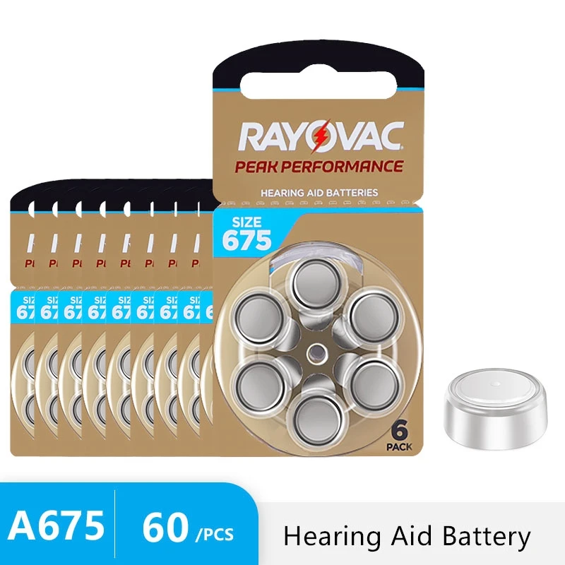 Hearing Aids Battery 675A 675 A675 PR44 RAYOVAC PEAK 675/A675 Zinc Air Hearing Aid Batteries For Sound Amplifier Listen Device
Hearing Aids Battery 675A 675 A675 PR44 RAYOVAC PEAK 675/A675 Zinc Air Hearing Aid Batteries For Sound Amplifier Listen Device