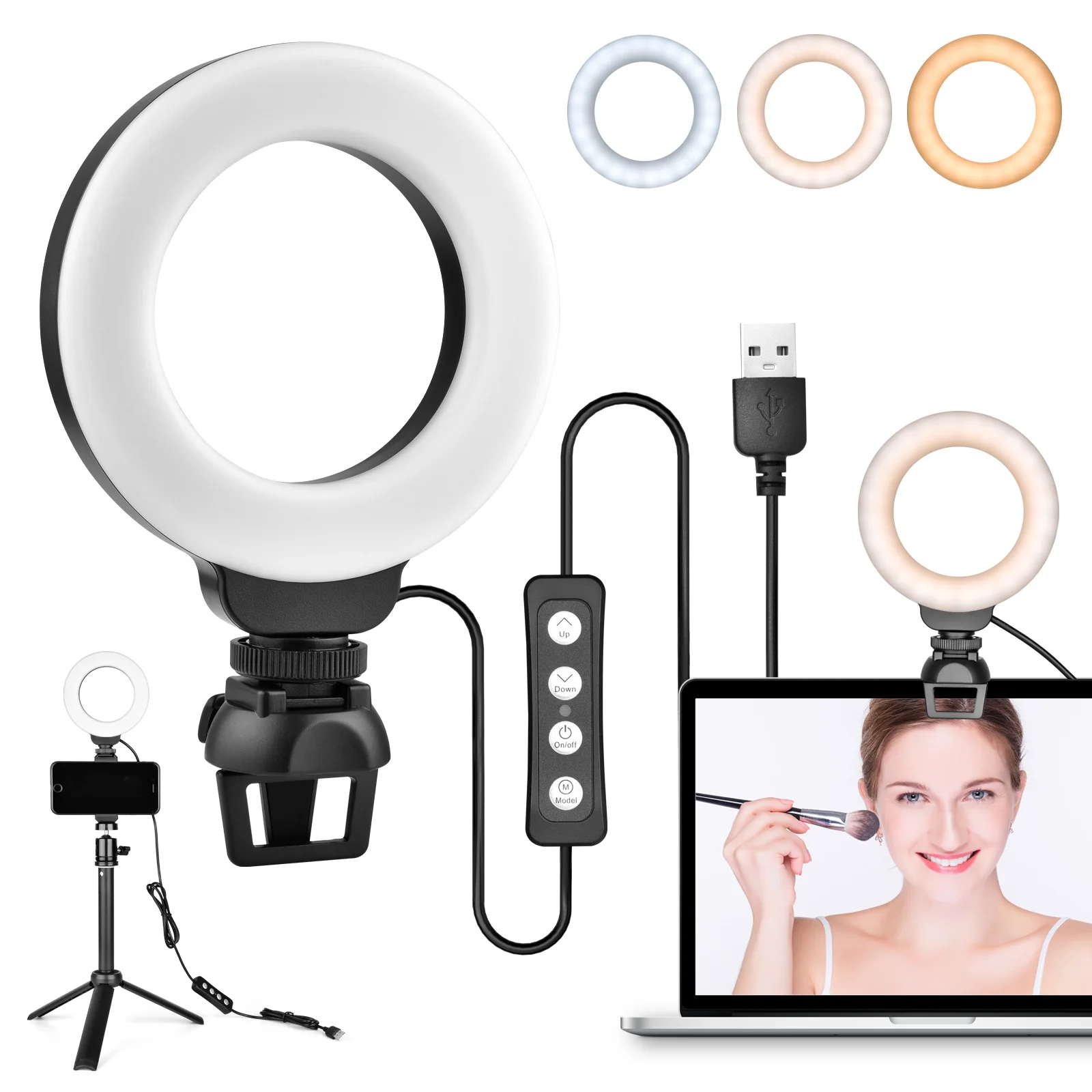 Desktop LED Ring Light Dimmable Phone Video Recording Round Fill Light for Youtube Tik Tok Video Photography Lighting RingLight 
Desktop LED Ring Light Dimmable Phone Video Recording Round Fill Light for Youtube Tik Tok Video Photography Lighting RingLight