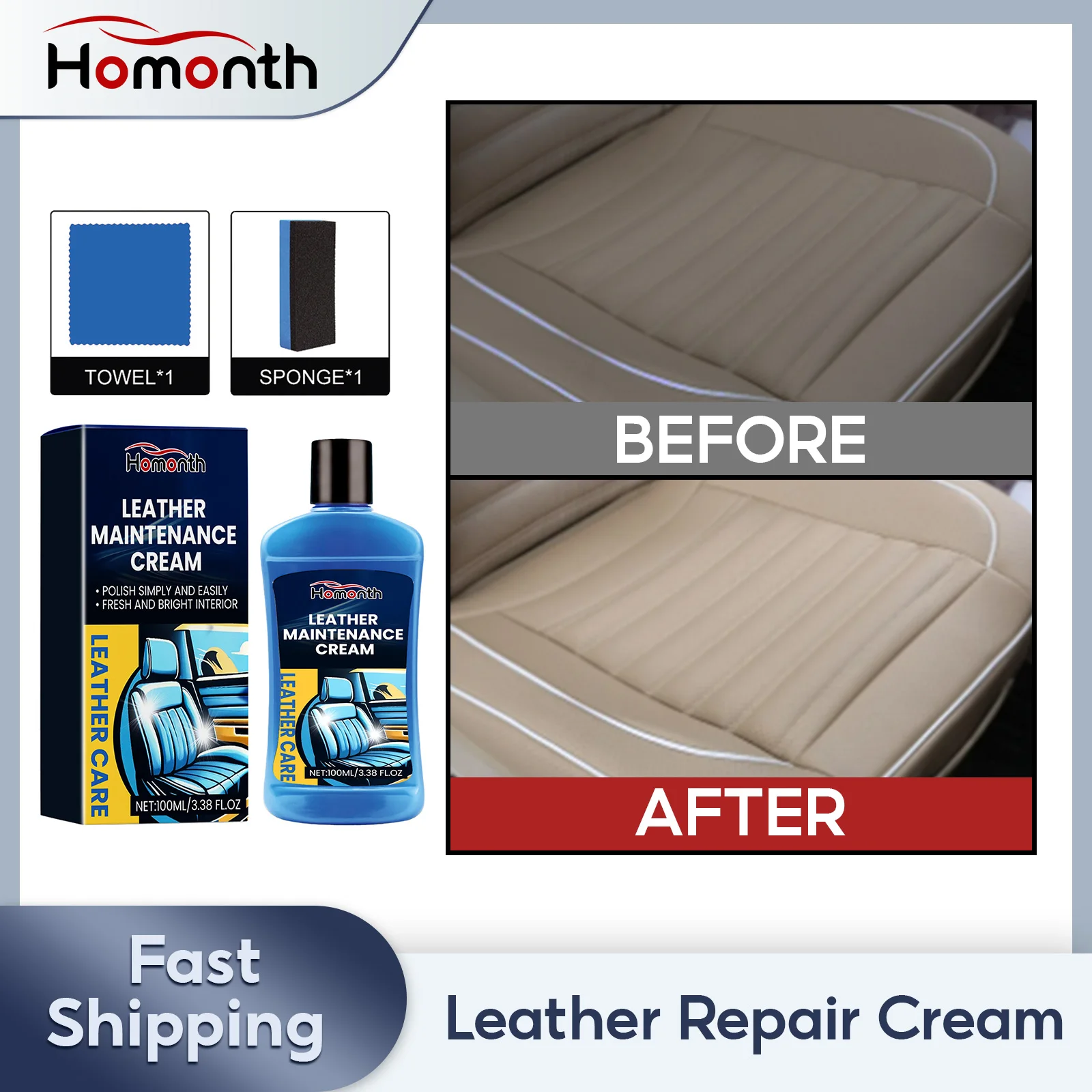 Leather Repair Cream Plastic Restore Back to Black Gloss Clean Seat Steering Wheel Remove Dirt Dust Car Interior Cleaner Liquid
Leather Repair Cream Plastic Restore Back to Black Gloss Clean Seat Steering Wheel Remove Dirt Dust Car Interior Cleaner Liquid
