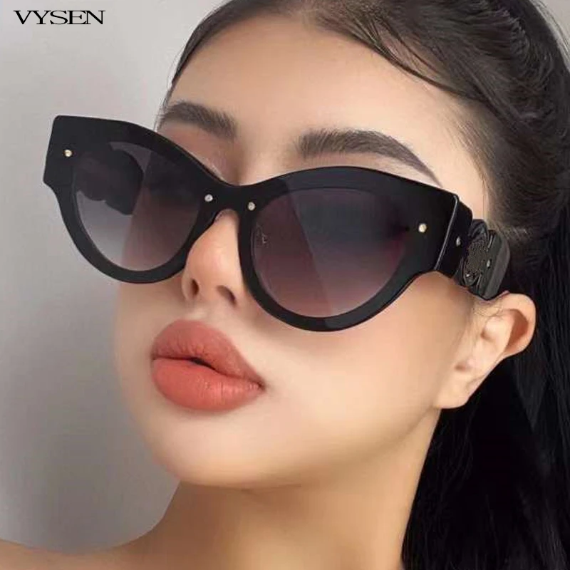 

Fashion Cat Eye Sunglasses Women 2024 Luxury Brand Designer For Males Irregular Oval Round Sun Glasses Ladies Trend UV400