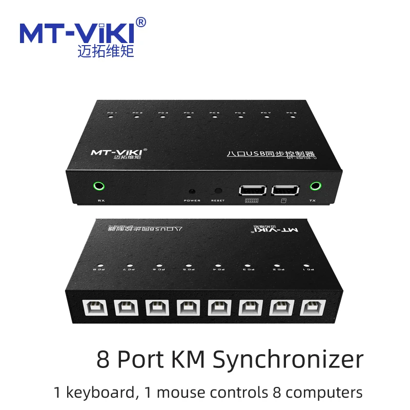 MT-VIKI 8 Port KM Synchnorizer USB 1 комплект управления мышью клавиатурой 8 шт. хост горячая клавиша пересечения курсора KVM переключатель MT-KM108-U
MT-VIKI 8 Port KM Synchnorizer USB 1 комплект управления мышью клавиатурой 8 шт. хост горячая клавиша пересечения курсора KVM переключатель MT-KM108-U
