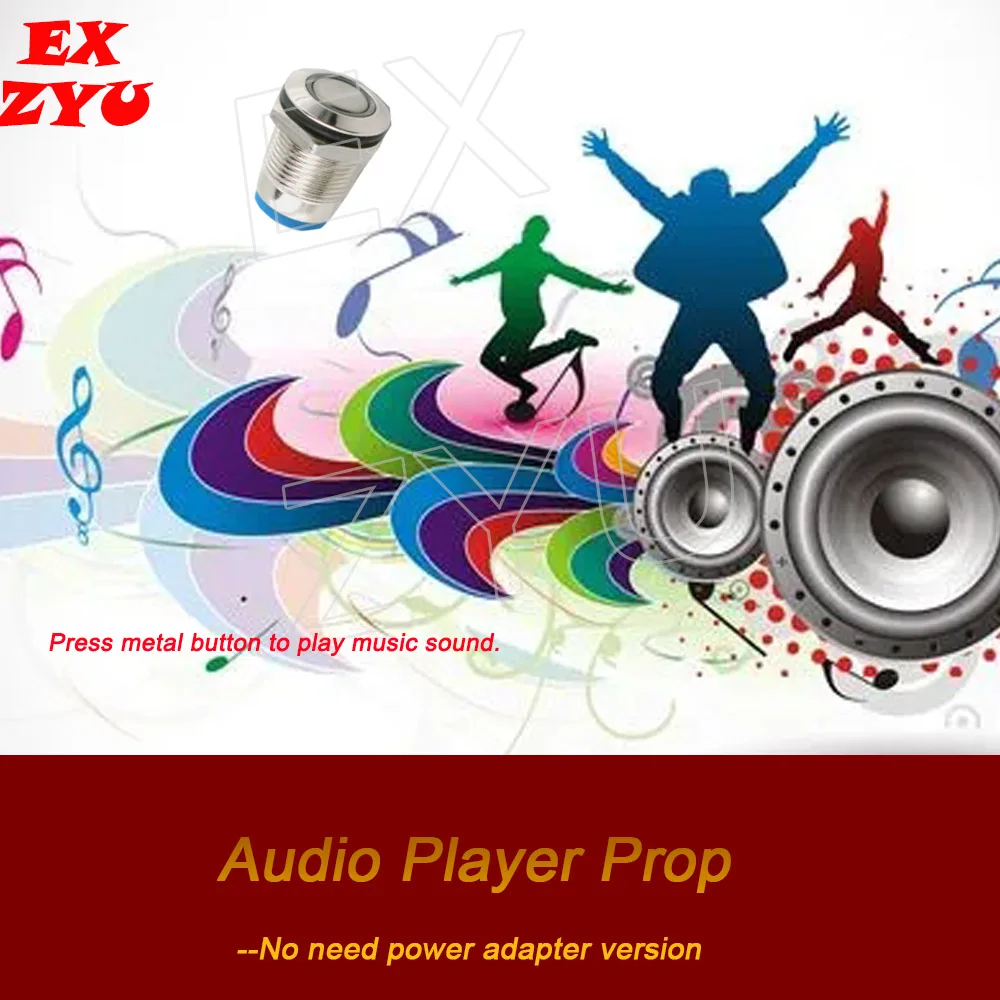 

Escape room prop audio player metal button version sound player press button to get audio clue charmber prop EX ZYU