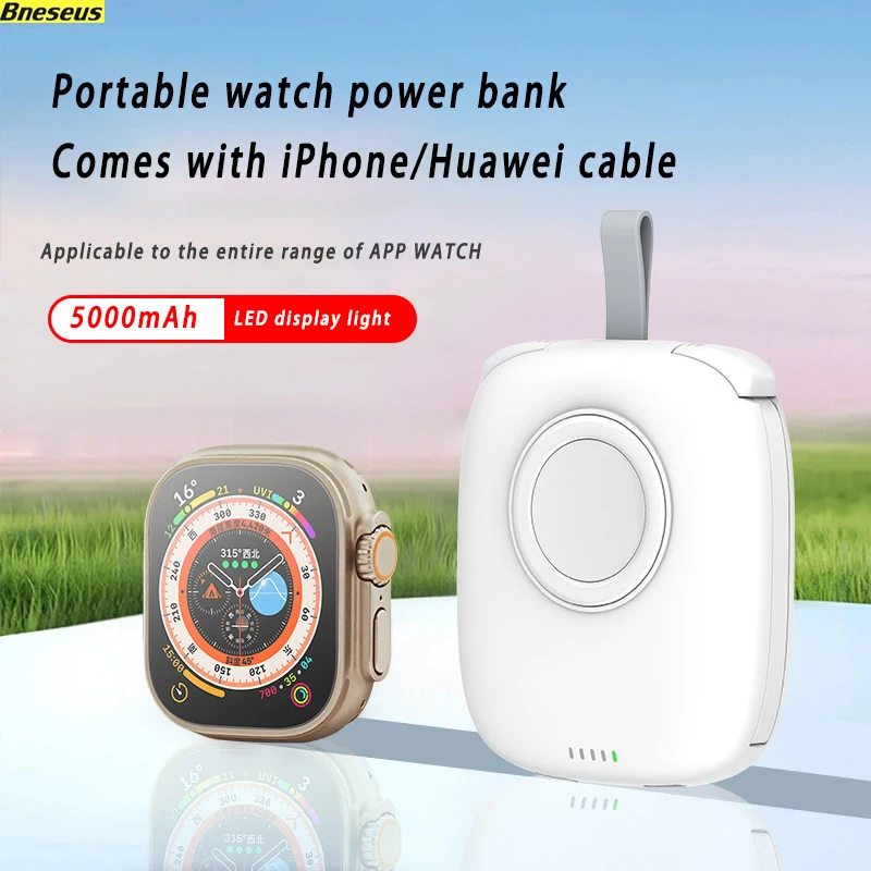 Bneseus 5000mAh Magnetic Power Bank Portable Charger,For iPhone Watch Wireless Fast Charging External Battery
Bneseus 5000mAh Magnetic Power Bank Portable Charger,For iPhone Watch Wireless Fast Charging External Battery