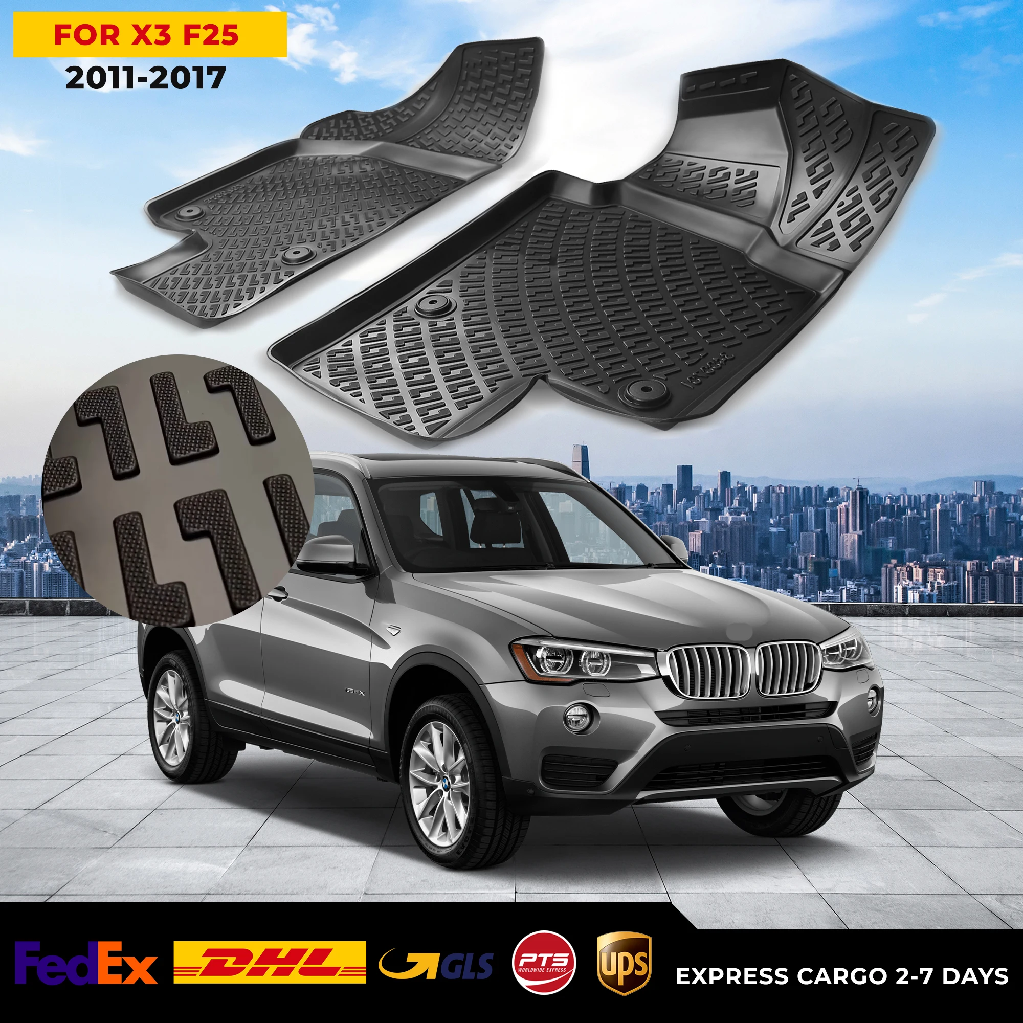 3D Car Floor Liner For BMW X3 F25 2011-2017 Waterproof Special Foot Pad Fully Surrounded Mat Accessories Rugs Non-slip
3D Car Floor Liner For BMW X3 F25 2011-2017 Waterproof Special Foot Pad Fully Surrounded Mat Accessories Rugs Non-slip