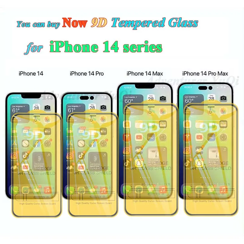 

For iPhone 14 Glass Tempered Screen Protector 13 11 12 Pro Max 4Pcs 9D Full Glue Mini X XR XS 6 6s 7 8 Plus Protective se2020