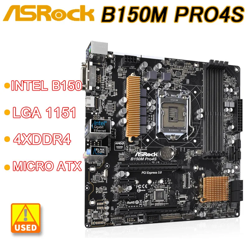 LGA 1151 Motherboard ASRock B150M Pro4S Intel B150 DDR4 64GB PCI-E 3.0 USB3.0 Micro ATX Supports 6th/7th Gen Intel Core i5-7600
LGA 1151 Motherboard ASRock B150M Pro4S Intel B150 DDR4 64GB PCI-E 3.0 USB3.0 Micro ATX Supports 6th/7th Gen Intel Core i5-7600