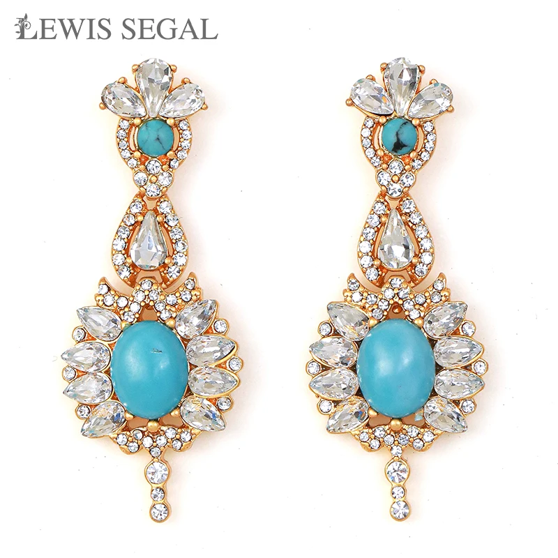 LEWIS SEGAL Luxury Medieval Style Fine Jewelry Vintage Blue Turquoise Long Drop Earrings for Women Rhinestones 18K Gold Plated
LEWIS SEGAL Luxury Medieval Style Fine Jewelry Vintage Blue Turquoise Long Drop Earrings for Women Rhinestones 18K Gold Plated
