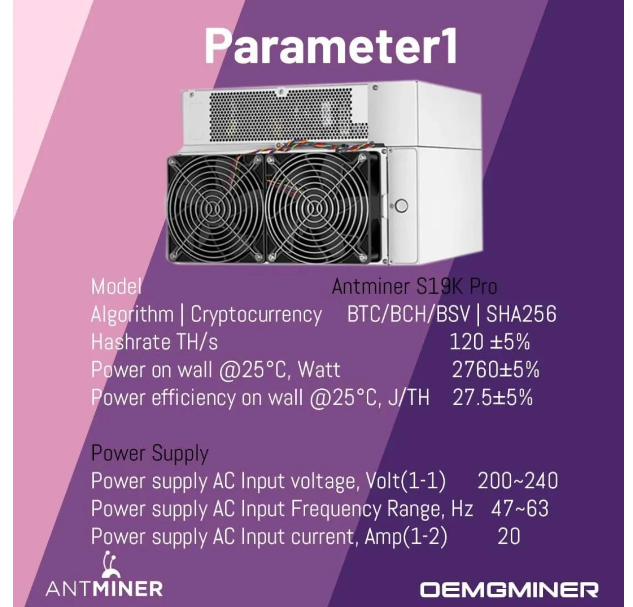 Купите 3 и получите 2 бесплатных Antminer S19k pro 120Th 2760 Вт, Asic Miner Bitmain, криптомайнер BTC, Майнер биткоинов
Купите 3 и получите 2 бесплатных Antminer S19k pro 120Th 2760 Вт, Asic Miner Bitmain, криптомайнер BTC, Майнер биткоинов