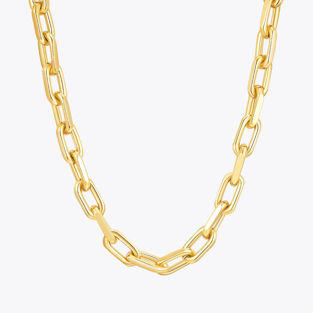 

ENFASHION Collares Para Mujer Big Link Chain Oval Necklace For Women's Stainless Steel 18k Gold Plated Jewelry Party Gift 243448