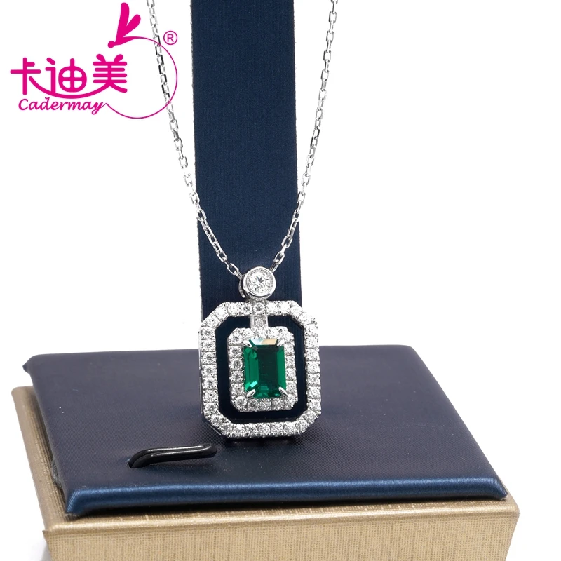 CADERMAY Sterling Silver Muzo Green Cultivated Emerald Rectangular Chamfered Double Pendant Moissanite Necklace For Wome Jewelry
CADERMAY Sterling Silver Muzo Green Cultivated Emerald Rectangular Chamfered Double Pendant Moissanite Necklace For Wome Jewelry