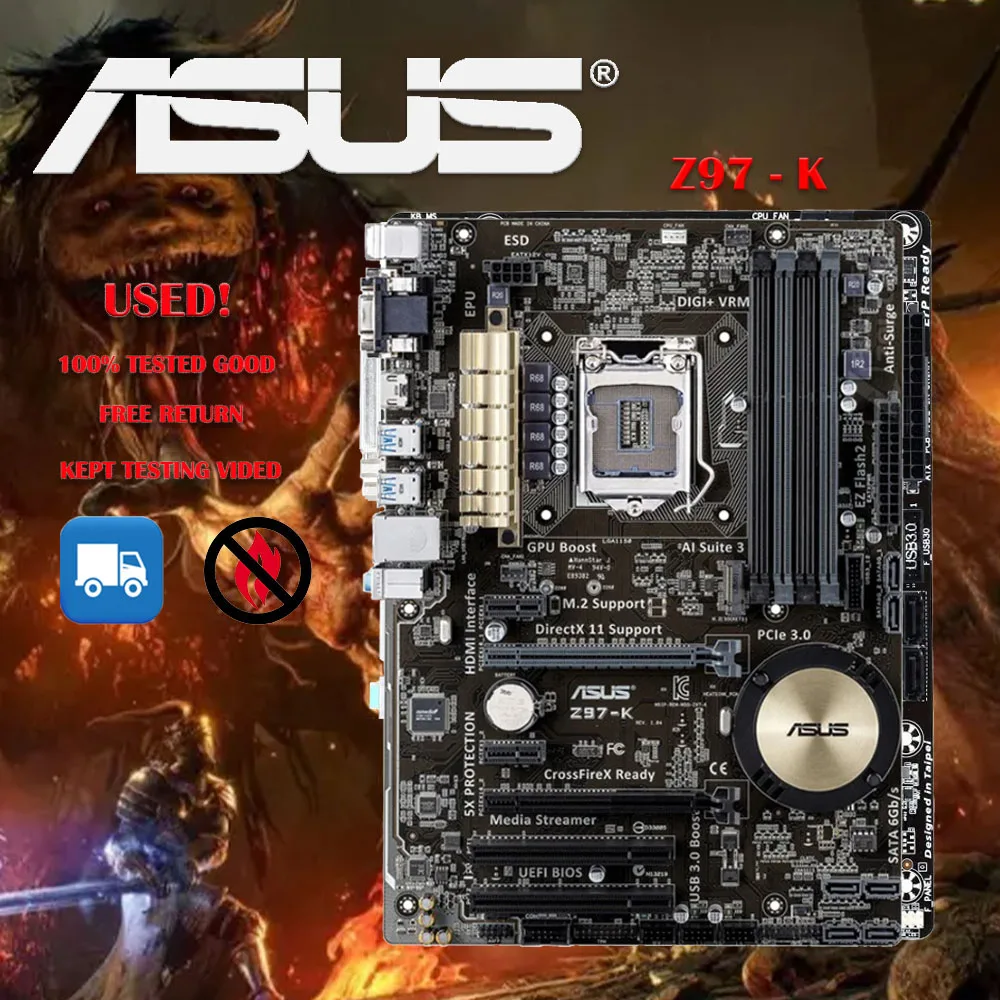 Настольная Материнская плата Asus Z97-K LGA 1150 DDR3 USB2.0 USB3.0 32 ГБ для I3 I5 I7 CPU Z97 оригинальные Материнские платы Бесплатная доставка
Настольная Материнская плата Asus Z97-K LGA 1150 DDR3 USB2.0 USB3.0 32 ГБ для I3 I5 I7 CPU Z97 оригинальные Материнские платы Бесплатная доставка