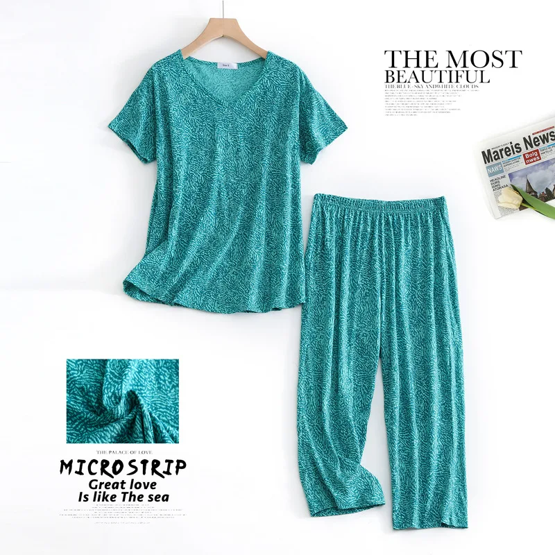 2-Piece Cotton Pajama Set Short Sleeve T-shirt and Long Pants Sexy Summer Casual Cartoon Sleepwear Big Size Options For Moms
2-Piece Cotton Pajama Set Short Sleeve T-shirt and Long Pants Sexy Summer Casual Cartoon Sleepwear Big Size Options For Moms