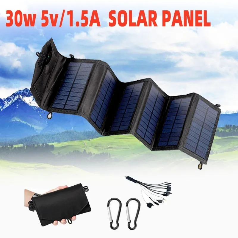 5V 30W Solar Folding Bag USB Mobile Charger For Outdoor Camping Mountaineering Travel Mini Portable Solar Panel Charging Station
5V 30W Solar Folding Bag USB Mobile Charger For Outdoor Camping Mountaineering Travel Mini Portable Solar Panel Charging Station