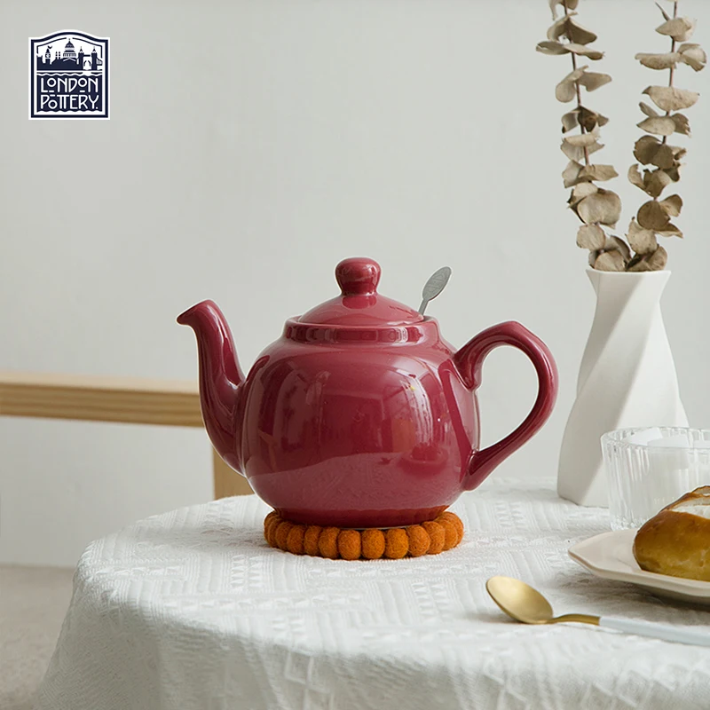 

London Pottery Farmhouse Series 2 Cup Teapot Carmine British Ceramic 600ml Teapot for Afternoon Tea Tea set Teapots