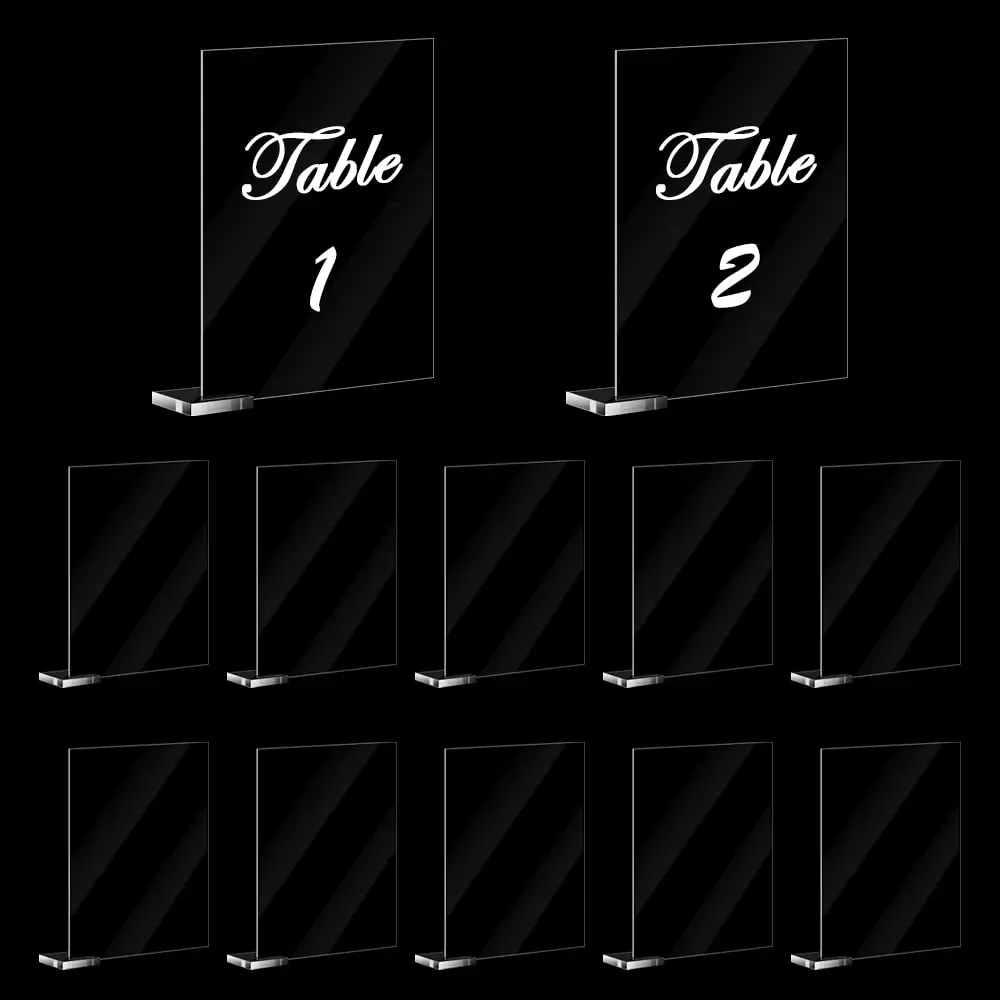 Clear Acrylic Wedding Table Numbers with Stand, Blank Acrylic Table Numbers Signs Holder, for Wedding Reception,Table Decoration
Clear Acrylic Wedding Table Numbers with Stand, Blank Acrylic Table Numbers Signs Holder, for Wedding Reception,Table Decoration
