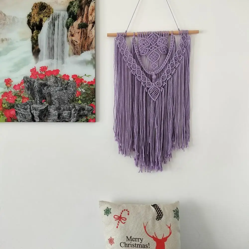 Floral Macrame Wall Tapestry - Handwoven Boho Nursery Decor 10 Adecaf5d1df91415fa324acb16011d6f4D