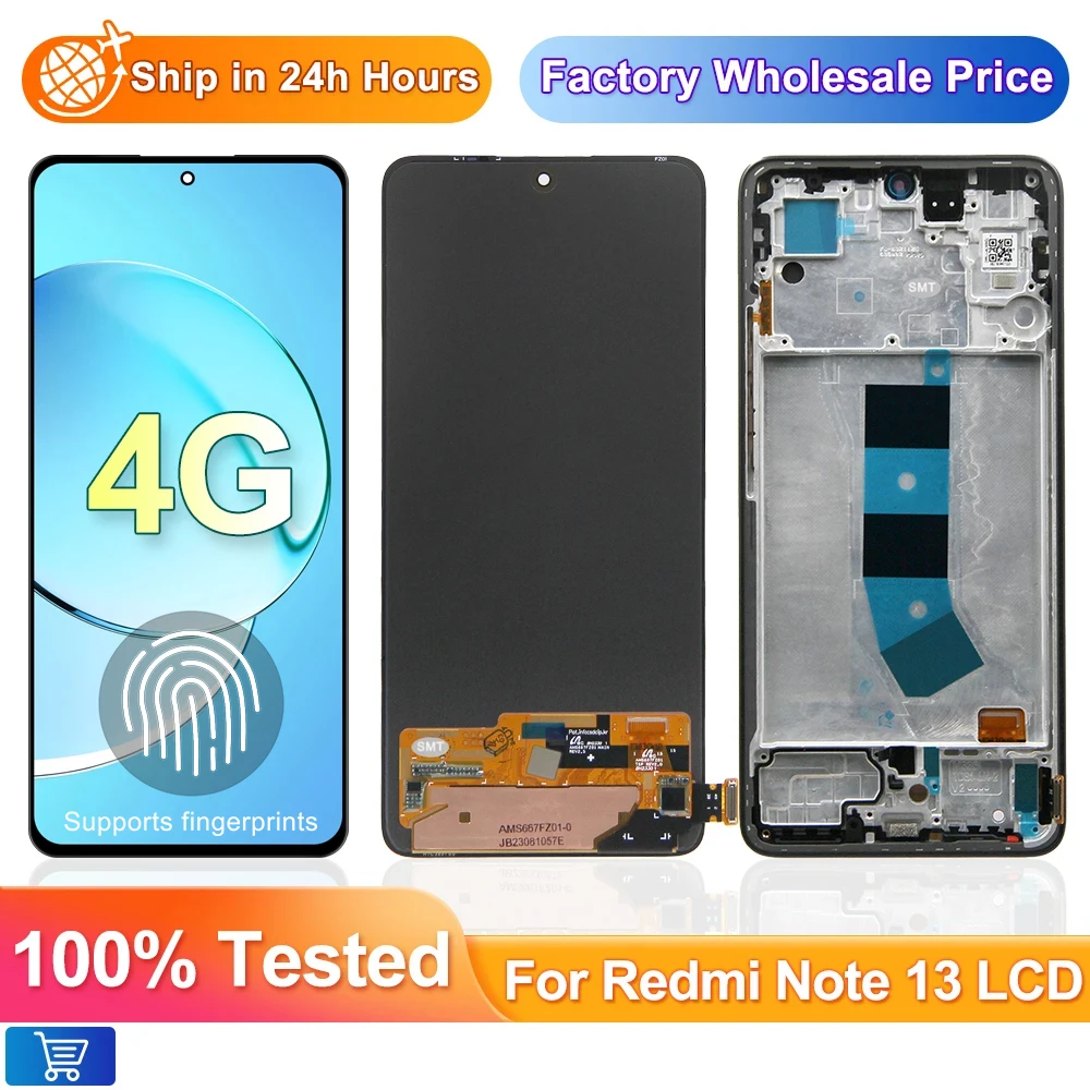 6.67" AMOLED TFT Screen For Xiaomi Redmi Note 13 4G LCD Display 23129RAA4G +Frame Touch Screen Digitizer Note13 4G Replacement
6.67" AMOLED TFT Screen For Xiaomi Redmi Note 13 4G LCD Display 23129RAA4G +Frame Touch Screen Digitizer Note13 4G Replacement