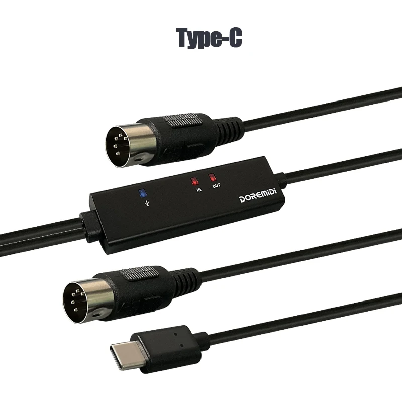 5 Pins MIDI Cable to usb USBC suitable Type-C MIDI Interface for ipad connection musical instrument Roland drum electronic drum 5 Pins MIDI Cable to usb USBC suitable Type-C MIDI Interface for ipad connection musical instrument Roland drum electronic drum