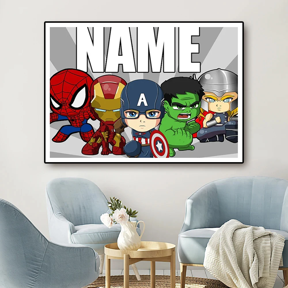 Disney Superhero Personalized Anime Avengers Name Customized Poster Prints Cartoon Canvas Painting Wall Kid Room Home Decor Gift
Disney Superhero Personalized Anime Avengers Name Customized Poster Prints Cartoon Canvas Painting Wall Kid Room Home Decor Gift