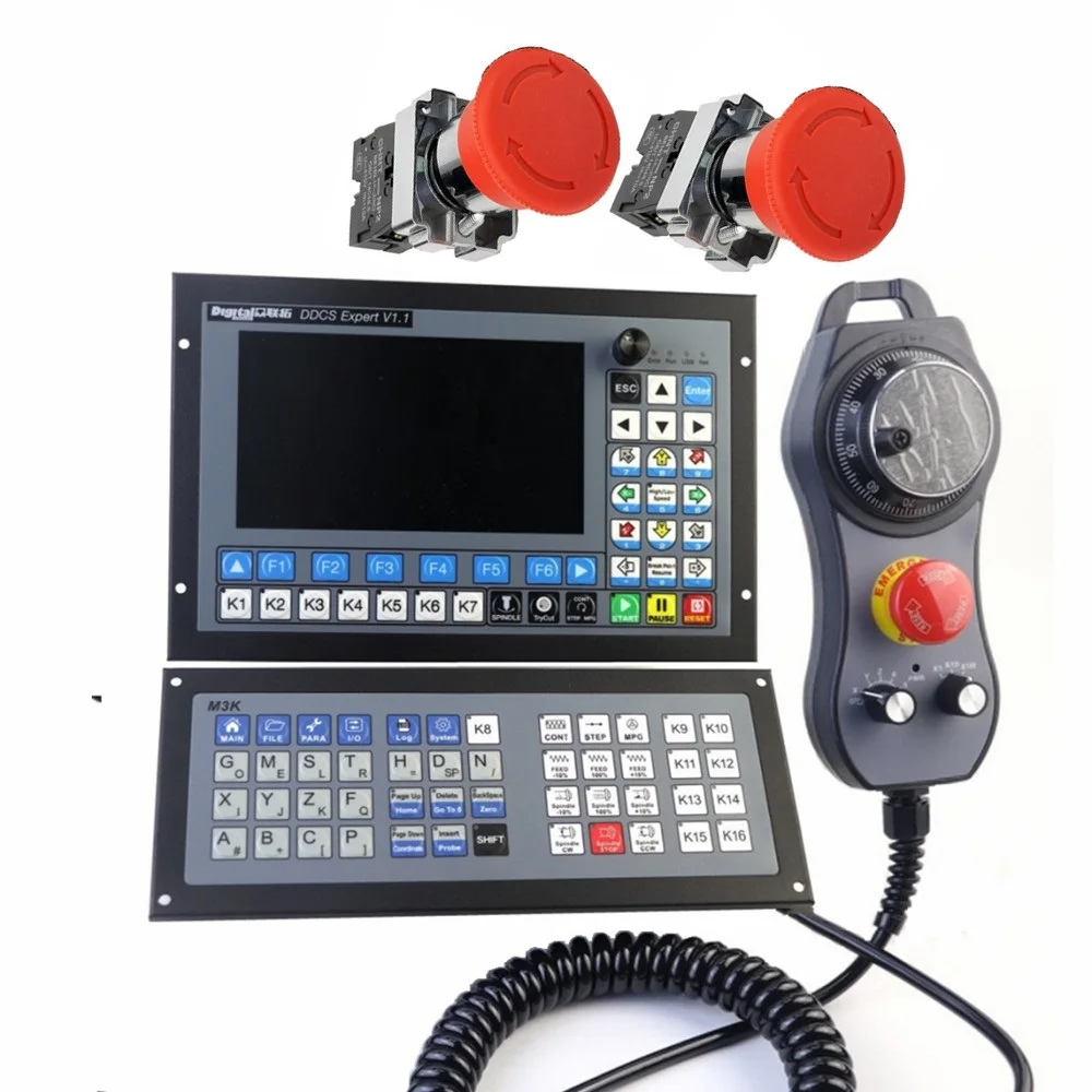 China CNC Controller Kit DdcsExpert CNC Offline Controller + Keyboard + DDMPG Handwheel Encoder + Mushroom Emergency Stop Switch
China CNC Controller Kit DdcsExpert CNC Offline Controller + Keyboard + DDMPG Handwheel Encoder + Mushroom Emergency Stop Switch