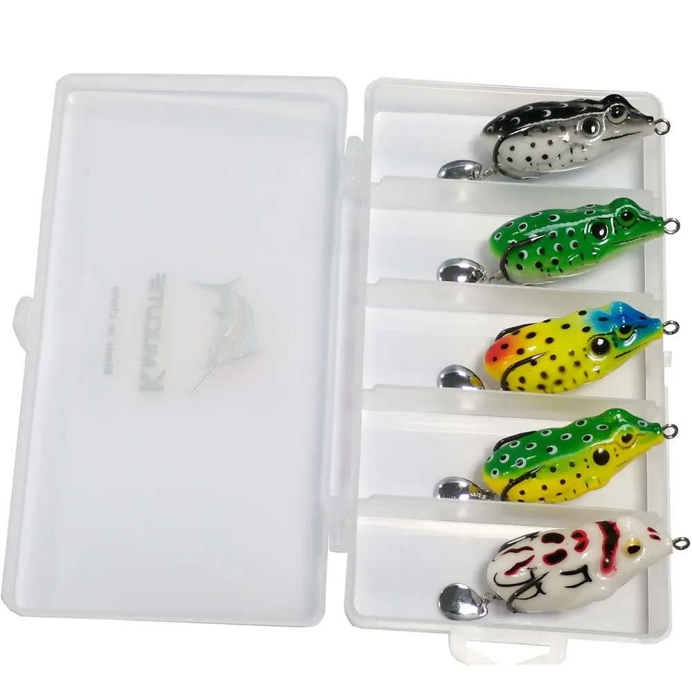 Kmucutie 5pcs Topwater Frog Fishing Lures 5cm 11g Weedless Soft Plastic Frogs Baits for Bass Musky Trout Blade Soft Frog Lures
Kmucutie 5pcs Topwater Frog Fishing Lures 5cm 11g Weedless Soft Plastic Frogs Baits for Bass Musky Trout Blade Soft Frog Lures