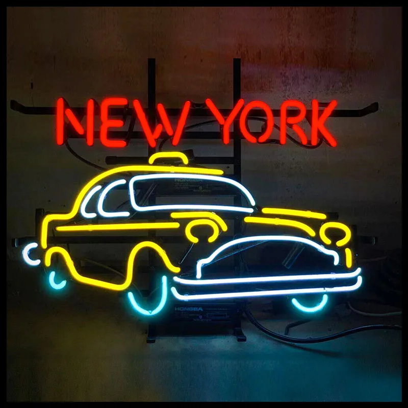 

Neon Sign for New York Taxi Neon Tube Sign Commercial Light handcrafted Publicidad Lamp Garage neon light sign Window Room Decor