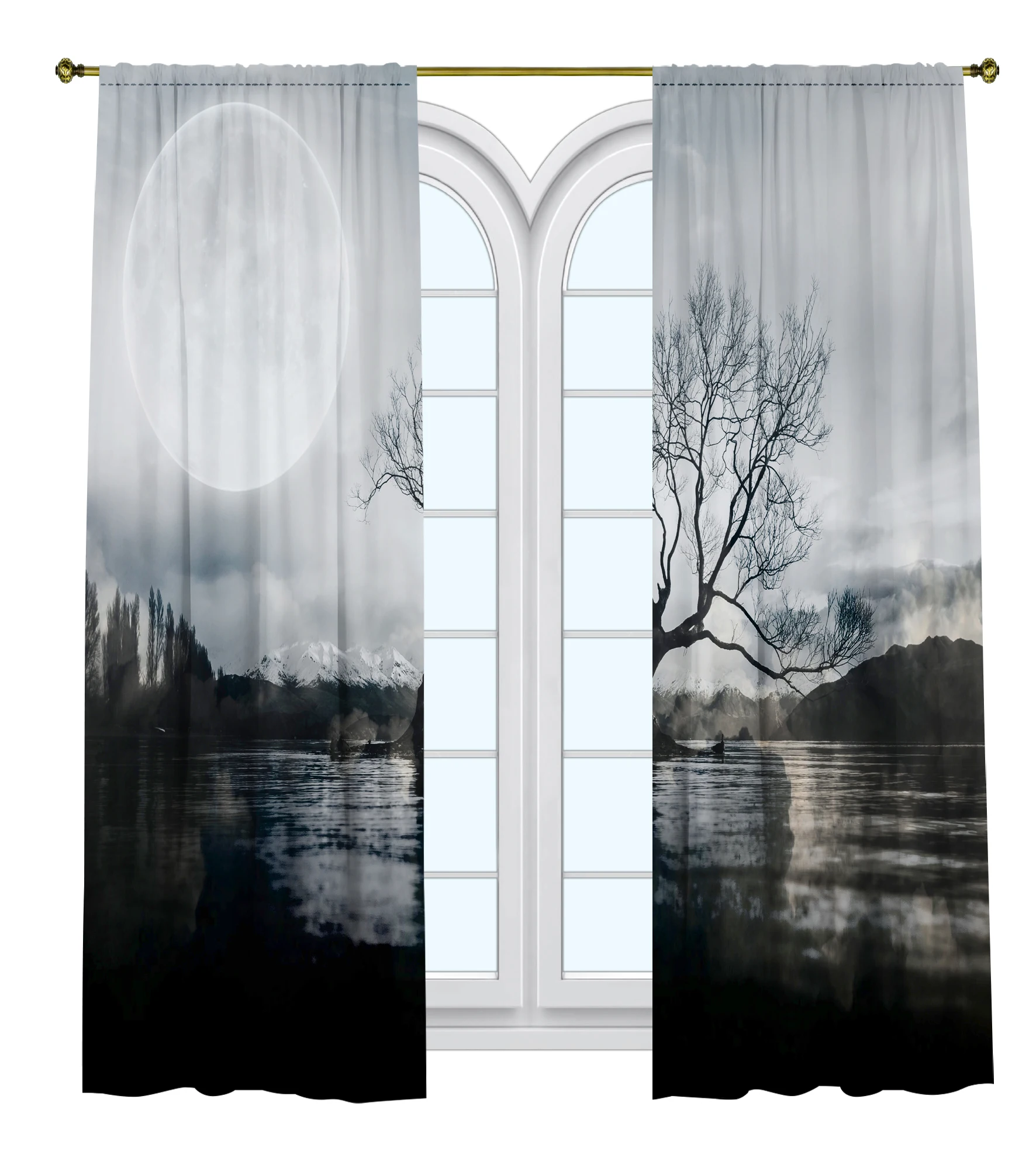 Nature Landscape Printed Curtain /Bedroom Dining Room Living Room Covers Set of 2 Panels -Moon and Tree in the Night River Decor
Nature Landscape Printed Curtain /Bedroom Dining Room Living Room Covers Set of 2 Panels -Moon and Tree in the Night River Decor