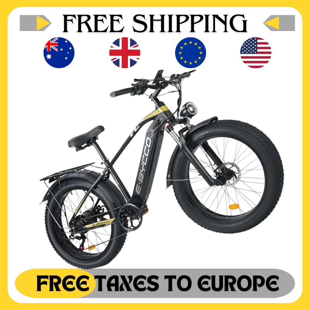 E·Bycco 26'' 1000W Motor Electric Bike for Adults 32MPH with 48V 17.5AH Battery Up to 65 Miles 7Speed Mountain Ebike, Pedal Assi
E·Bycco 26'' 1000W Motor Electric Bike for Adults 32MPH with 48V 17.5AH Battery Up to 65 Miles 7Speed Mountain Ebike, Pedal Assi