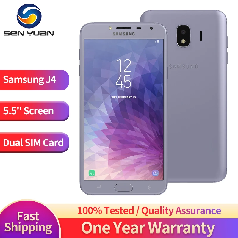 

Original Samsung Galaxy J4 J400F 4G Mobile Phone Dual SIM Card 5.5'' 2GB RAM 16GB ROM 13MP+5MP Exynos 7570 Quad-Core CellPhone