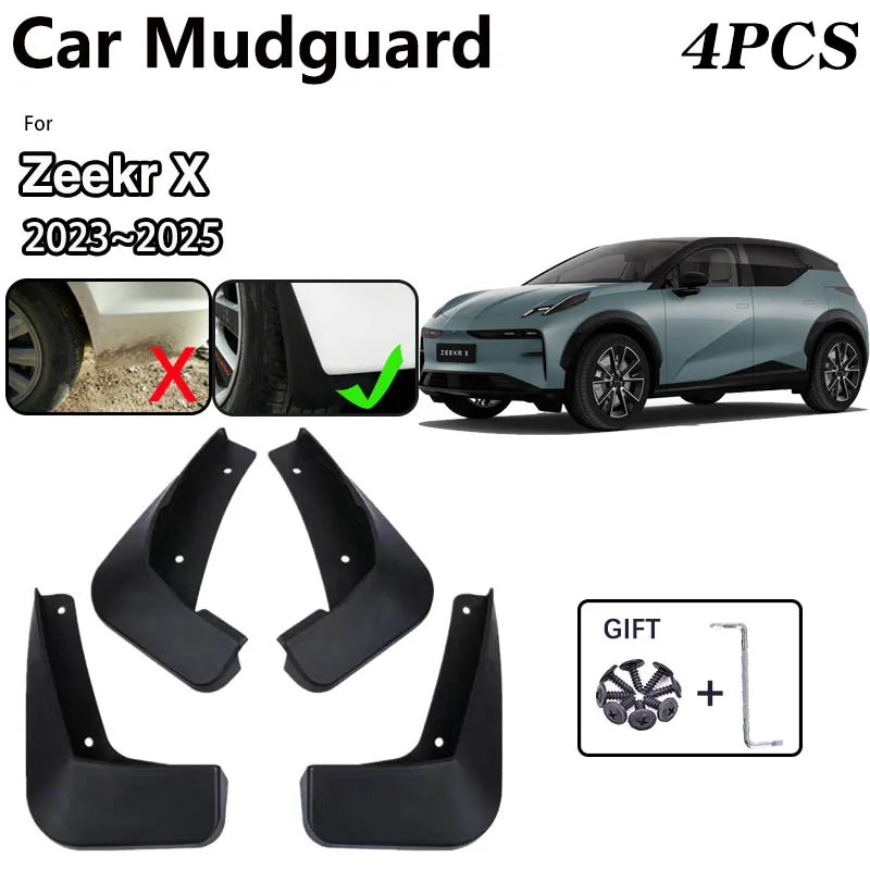 

For Zeekr X 2023 2024 2025 4x Car MudFlaps Mud Flap Anti-splash Fender Guards Splash Front Rear Wheel Mudguards Auto Accessories