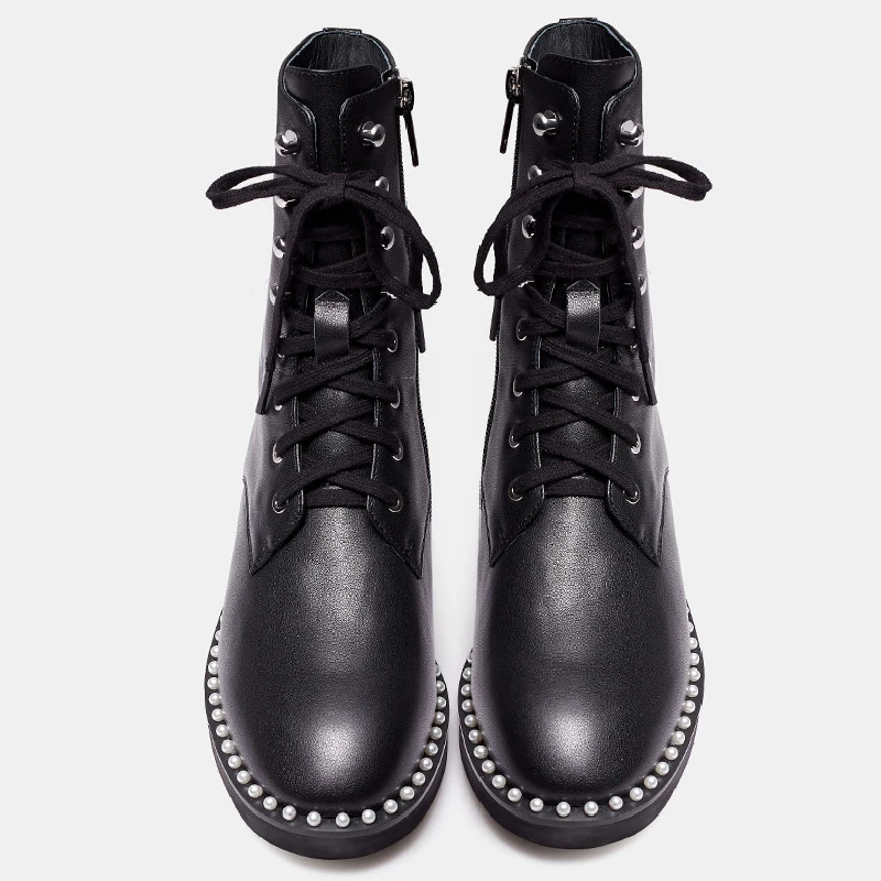 Fall Round Toe Ankle Boots Black Botas Mujer Invierno Women Fashion Solid Color Low Heel Shoes Pearl Border Botines
Fall Round Toe Ankle Boots Black Botas Mujer Invierno Women Fashion Solid Color Low Heel Shoes Pearl Border Botines