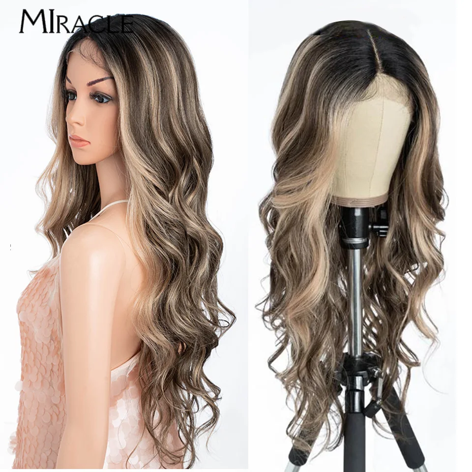 MIRACLE Synthetic Lace Front Wigs For Women 28 Inch Body Wave Wig With Baby Hair Brown Ombre Blonde Cosplay Wig Heat Resistant
MIRACLE Synthetic Lace Front Wigs For Women 28 Inch Body Wave Wig With Baby Hair Brown Ombre Blonde Cosplay Wig Heat Resistant