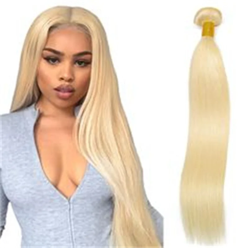 

613 медово-светлый цвет, необработанные прямые бразильские волосы Remy 1 3 4 _ 100% человеческие волосы 30 36 38 40 дюймов для женщин
