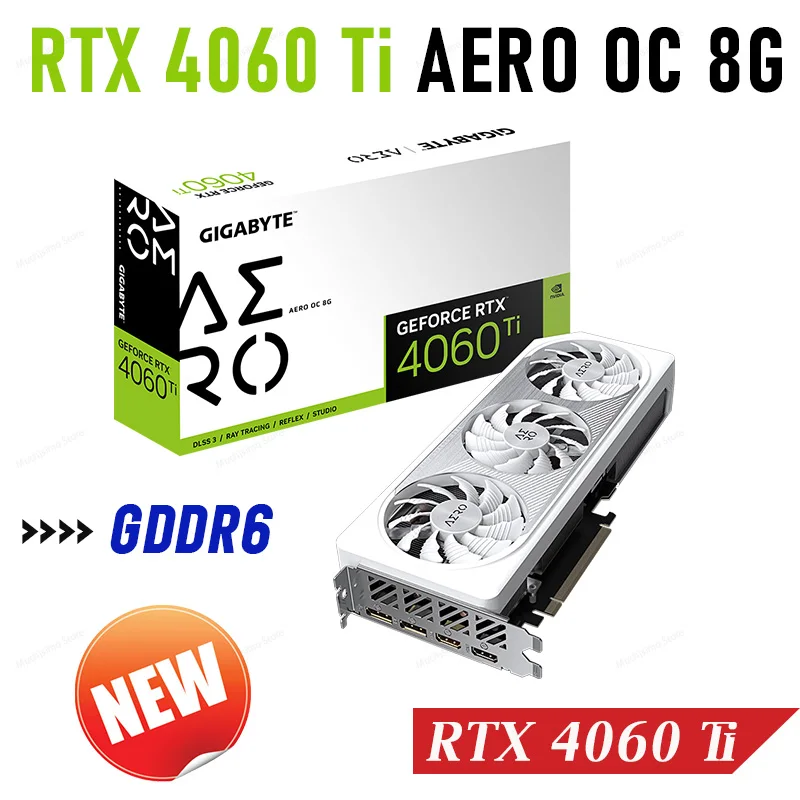 

Video Card Gigabyte RTX 4060 Ti AERO OC 8G GDDR6 PCI-E 4.0 RTX 4060Ti GPU DisplayPort 1.4a Support Intel AMD CPU Motherboar