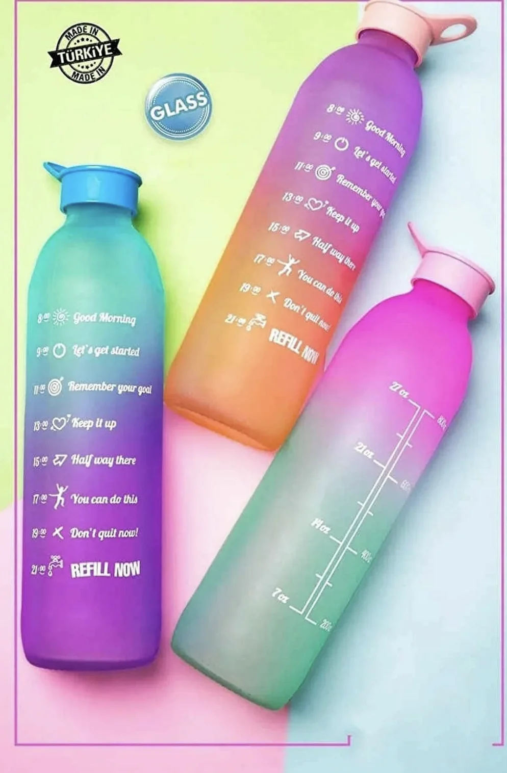 1L Colorful Motivation Water Bottle Outdoor Large Capacity Glass Sport Creative Hiking Leakproof Straw Cup Time Marker Camping
1L Colorful Motivation Water Bottle Outdoor Large Capacity Glass Sport Creative Hiking Leakproof Straw Cup Time Marker Camping