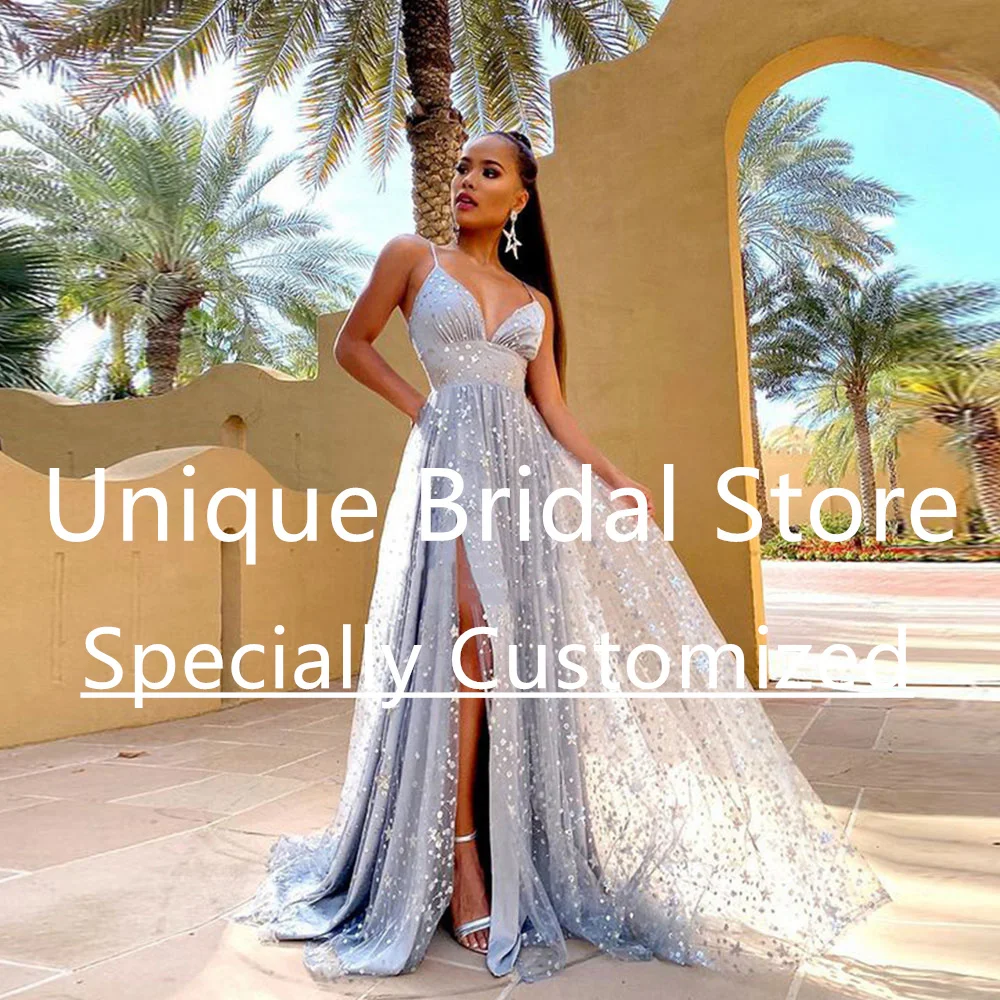 Tulle Pageant Dresses A-Line V-Neck Spaghetti Strap Sleeveless Zipper High Split Sequins Beautiful Evening
Tulle Pageant Dresses A-Line V-Neck Spaghetti Strap Sleeveless Zipper High Split Sequins Beautiful Evening